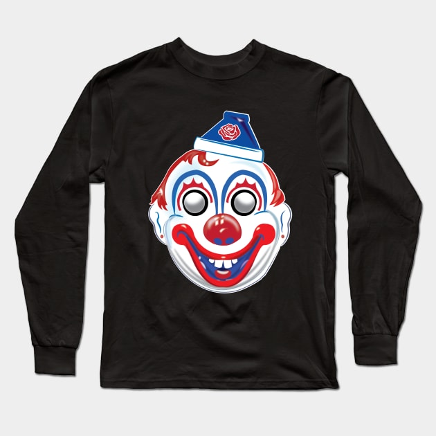 Vintage Clown Mask Long Sleeve T-Shirt by Gimmickbydesign